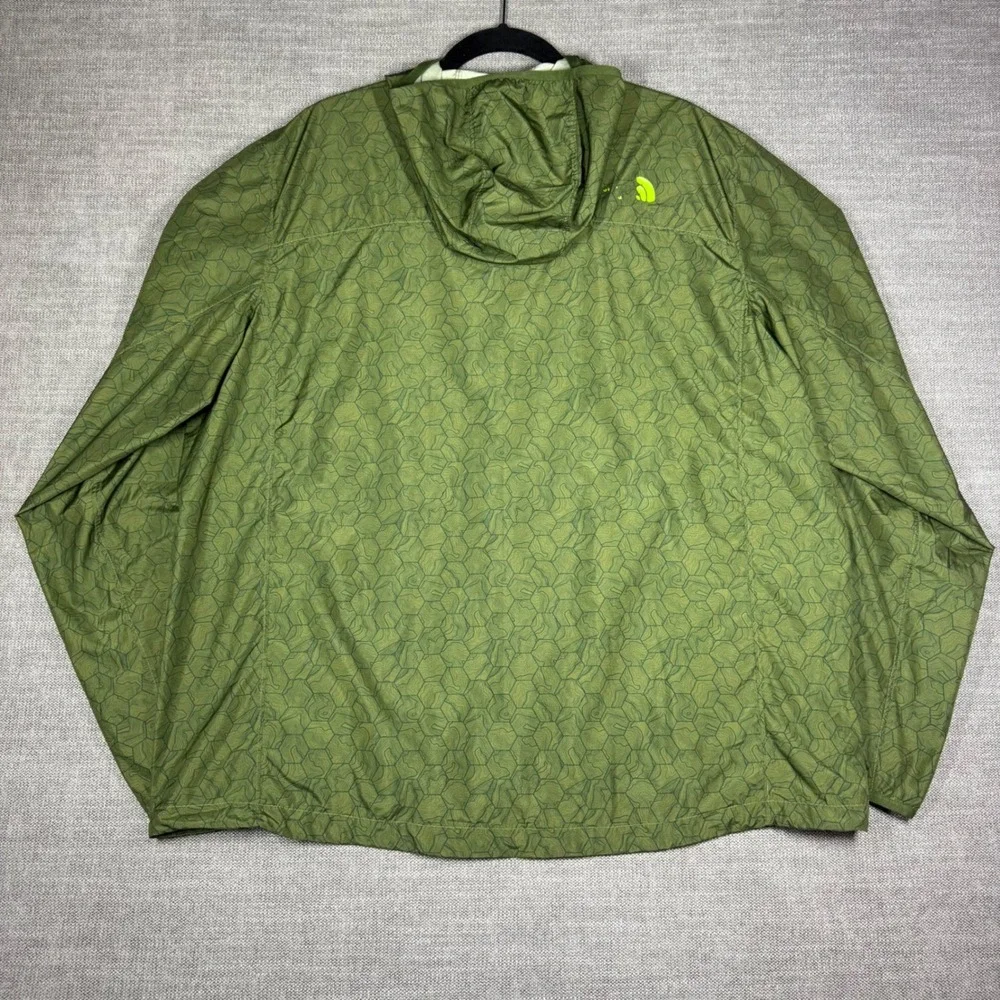 The North‎ Face Flyweight Windbreaker Jacket Mens XL Green Geometric Topo Hooded